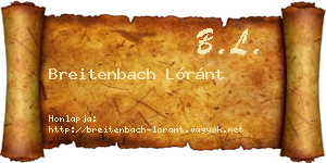 Breitenbach Lóránt névjegykártya